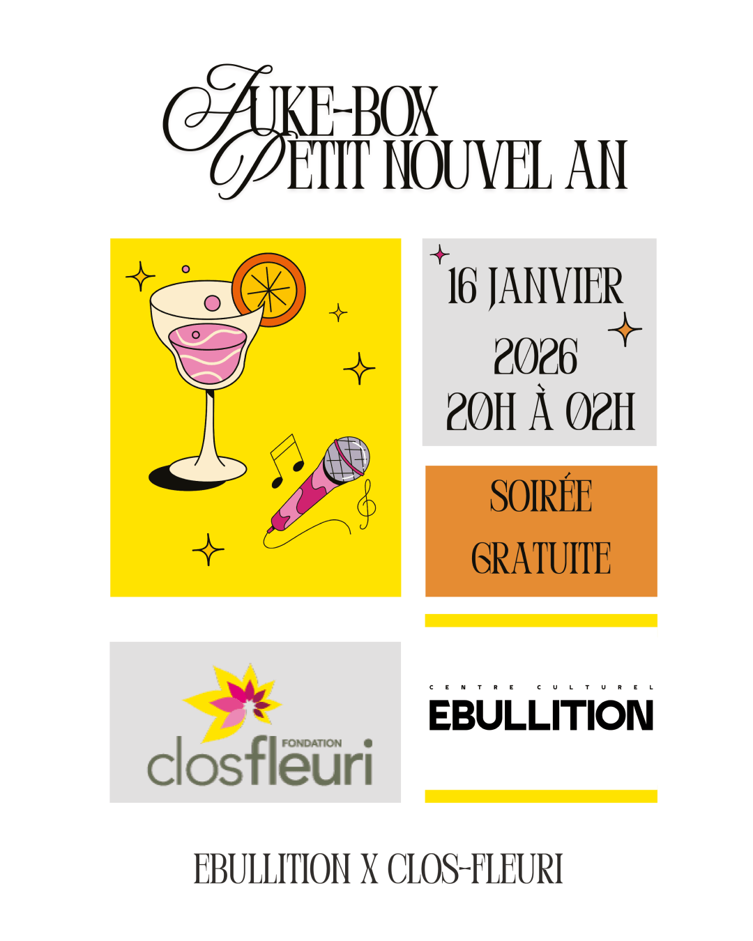 Petit Nouvel An Jukebox avec la Fondation Clos Fleuri