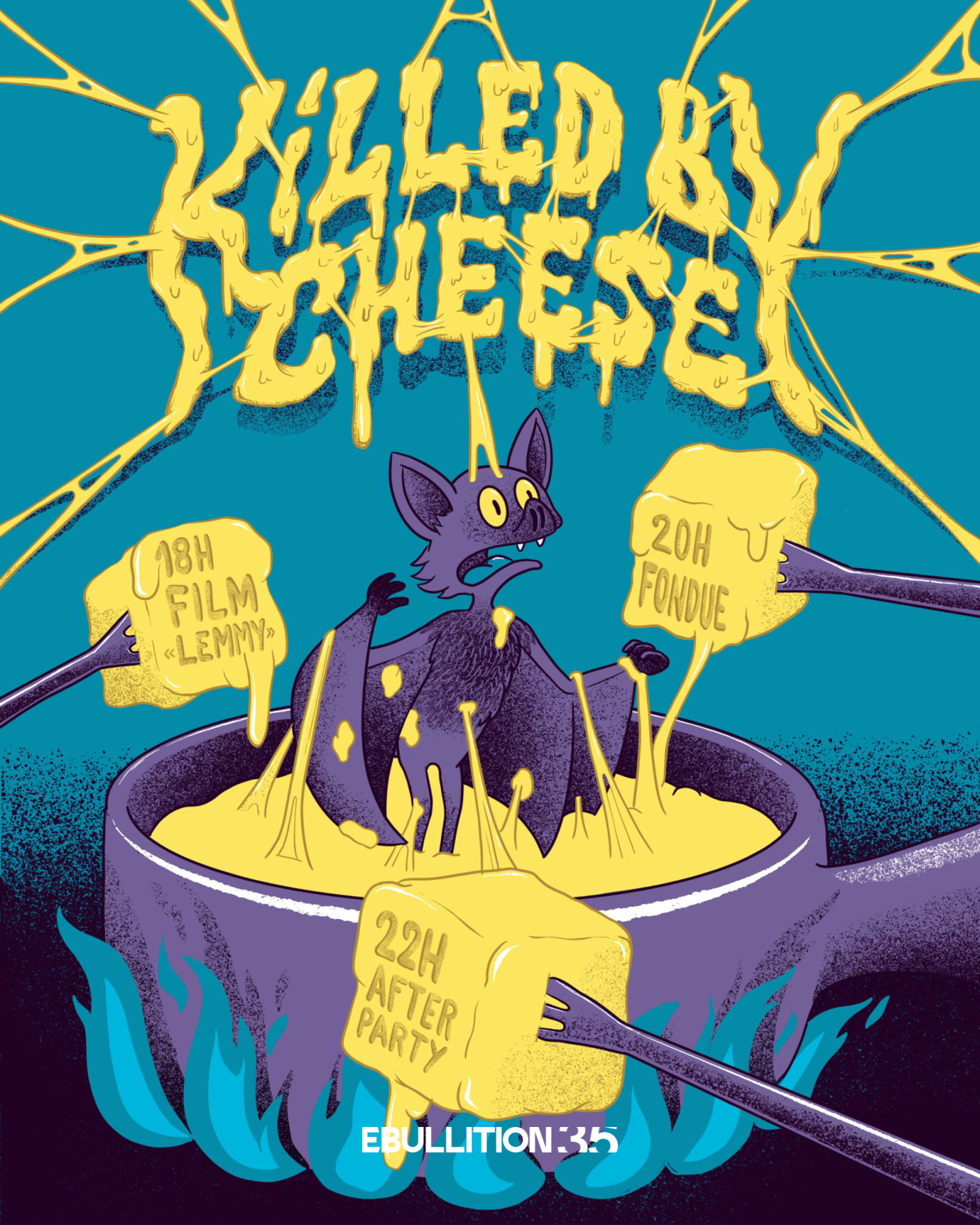 "Killed by Cheese" Film, Fondue, Party