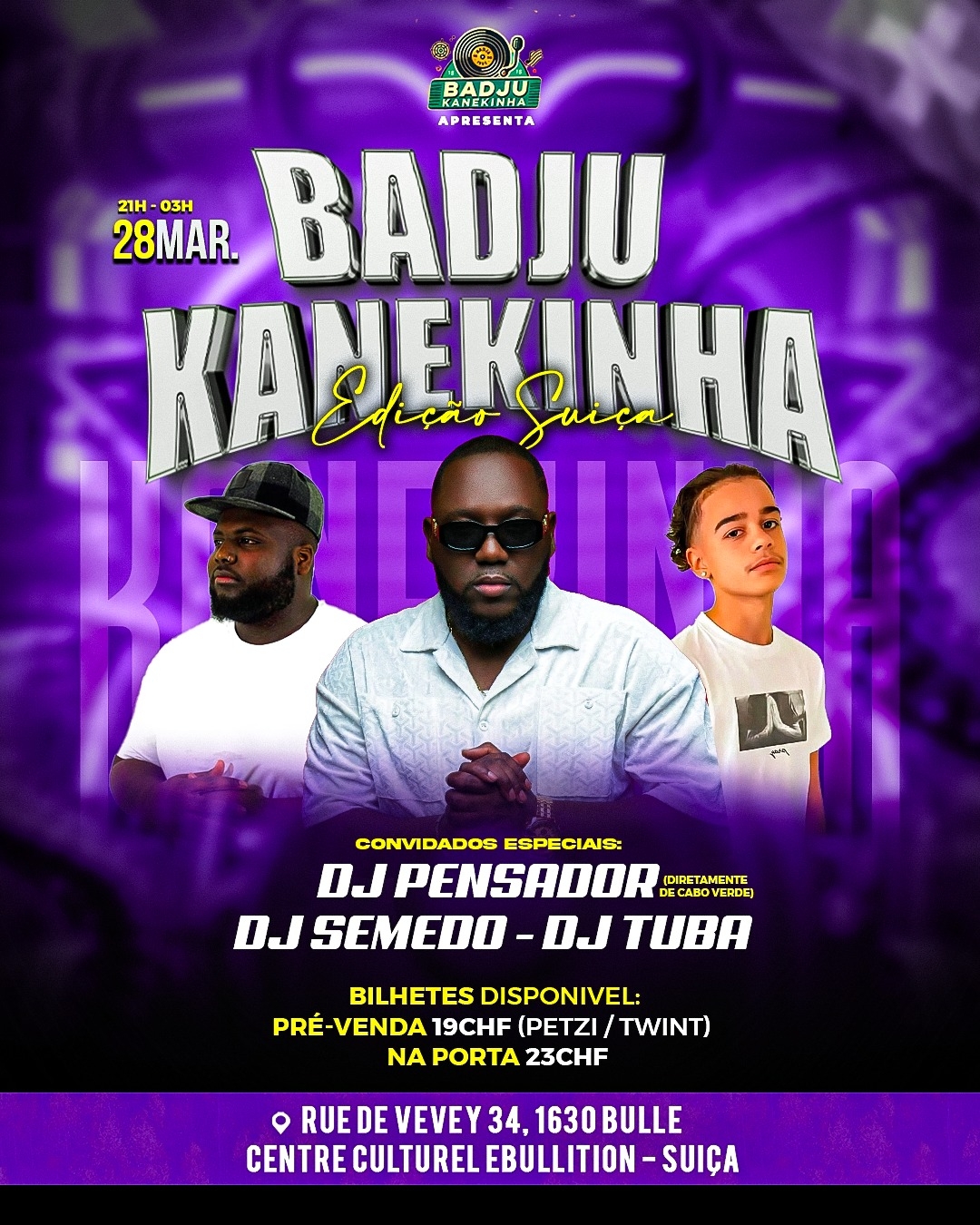 "Badju Kanekinha" Afro Kizomba Party w/ DJ Pensador (CPV) + DJ Semedo (CPV) + Deejay Tuba (PRT)